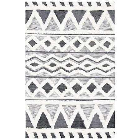 Safavieh 8 x 10 ft. Natura Hand Loomed Rectangle Area Rug Ivory & Black NAT685A-8
